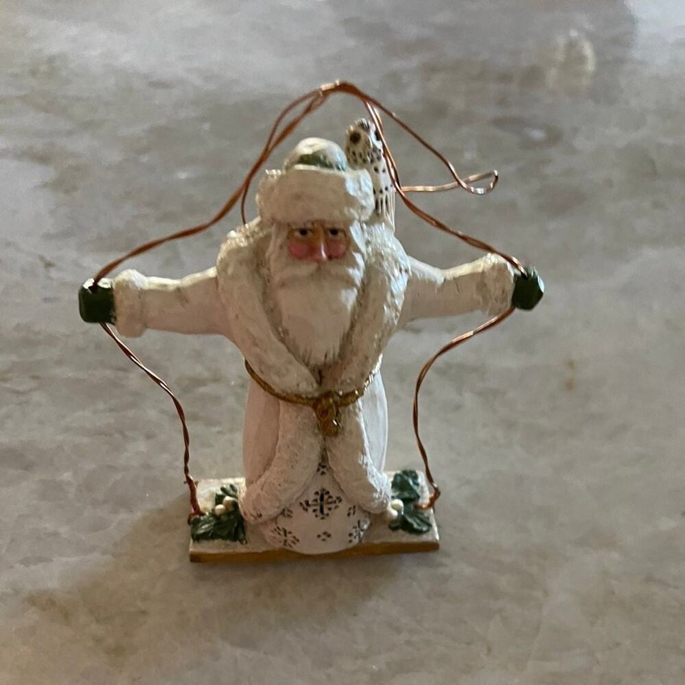 P. Schifferl wood carved santa claus christmas ornament